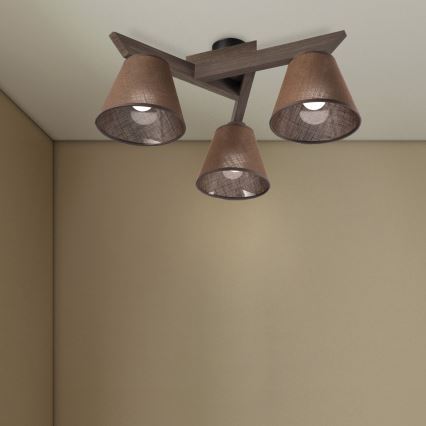 Brilagi - LED Deckenleuchte ANTHONY 3xE14/40W/230V Eiche Nussbaum/Braun