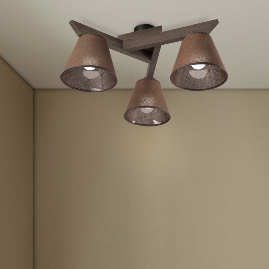 Brilagi - LED Deckenleuchte ANTHONY 3xE14/40W/230V Eiche Nussbaum/Braun