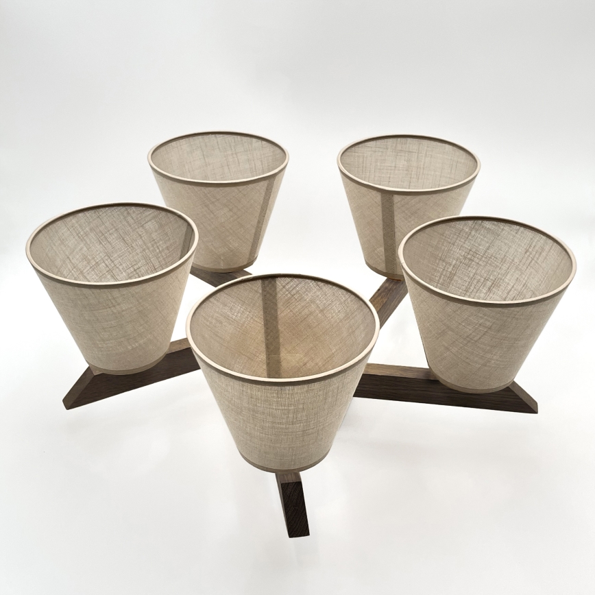 Brilagi - LED Deckenleuchte ANTHONY 5xE14/40W/230V Eiche Nussbaum/Beige