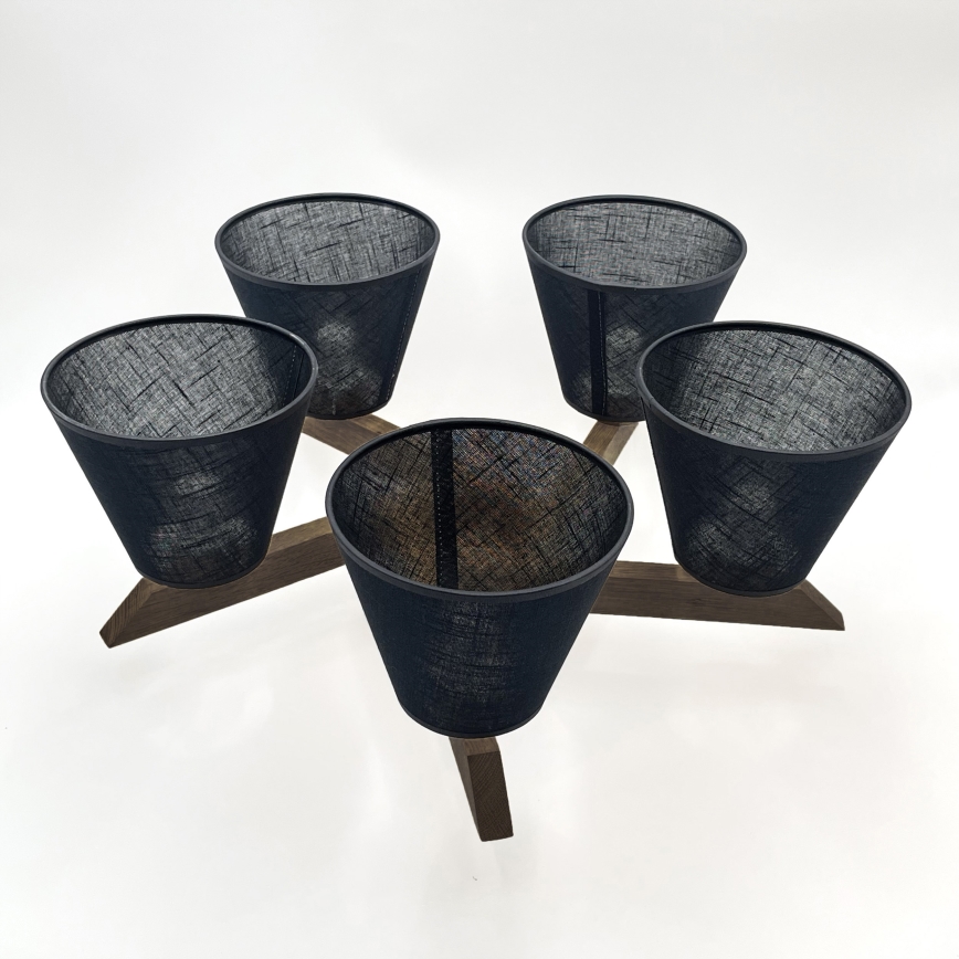Brilagi - LED Deckenleuchte ANTHONY 5xE14/40W/230V Eiche Nussbaum/Schwarz