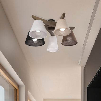 Brilagi - LED Deckenleuchte ANTHONY 5xE14/40W/230V Eiche Nussbaum