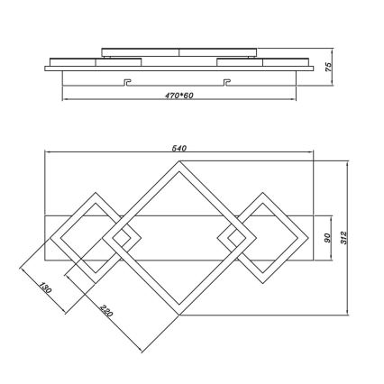 Brilagi - LED-Deckenleuchte AXIS I LED/24W/230V