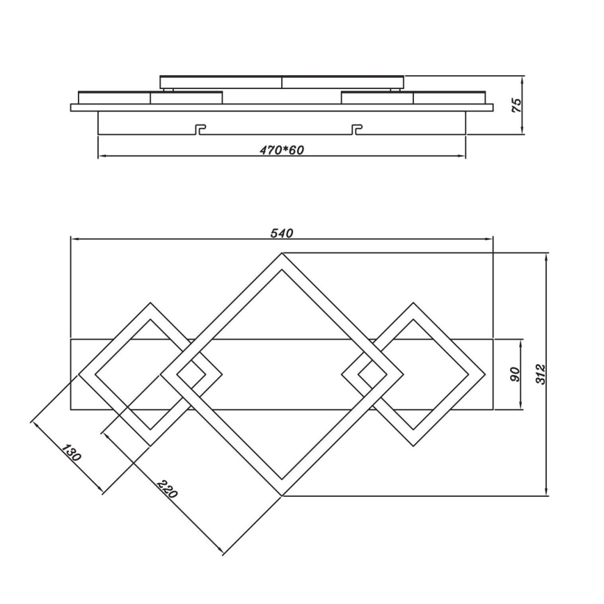 Brilagi - LED-Deckenleuchte AXIS I LED/24W/230V