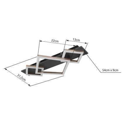 Brilagi - LED-Deckenleuchte ALSON LED/24W/230V Ø 29,5 cm Eiche