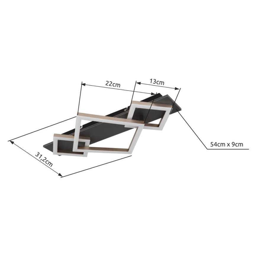 Brilagi - LED-Deckenleuchte ALSON LED/24W/230V Ø 29,5 cm Eiche