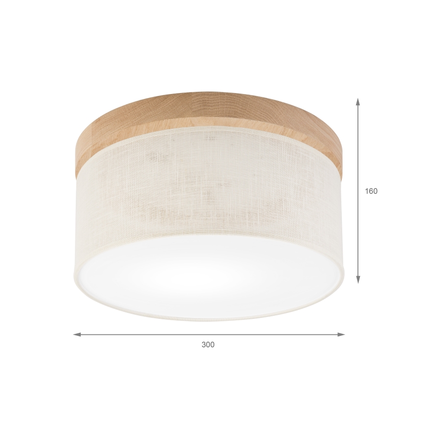 Brilagi - LED Deckenleuchte BELLADONNA 1xE27/15W/230V d 30 cm cremefarben/Eiche