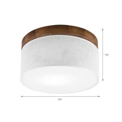 Brilagi - LED Deckenleuchte BELLADONNA 1xE27/15W/230V d 30 cm weiß/Eiche Kirsche