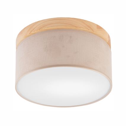 Brilagi - LED Deckenleuchte BELLADONNA 1xE27/15W/230V Ø 30 cm Beige/Kiefer