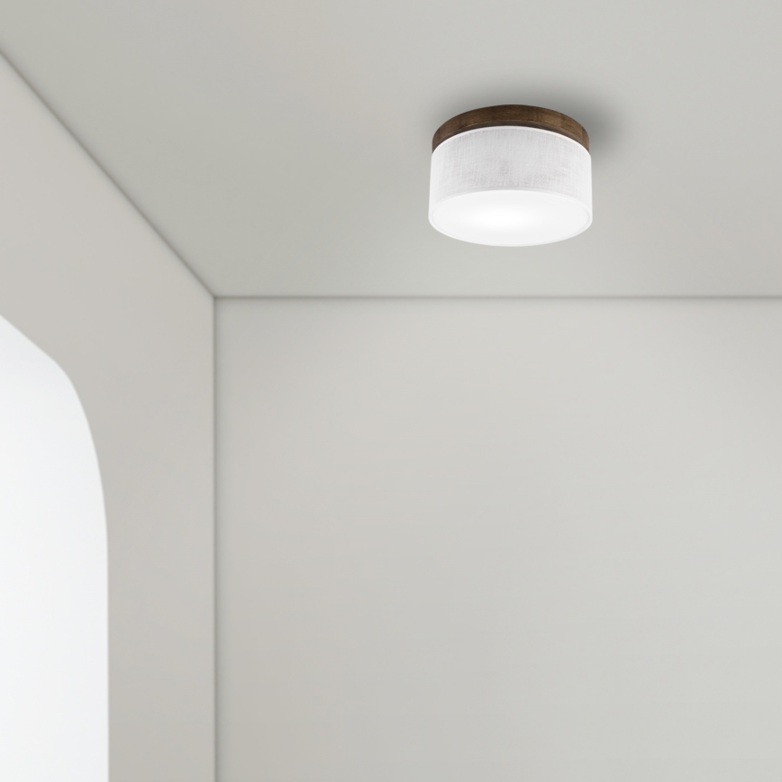 Brilagi - LED Deckenleuchte BELLADONNA 1xE27/15W/230V Ø 30 cm Weiß/Eiche Nussbaum