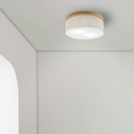 Brilagi - LED Deckenleuchte BELLADONNA 2xE27/15W/230V d 40 cm cremefarben/Eiche
