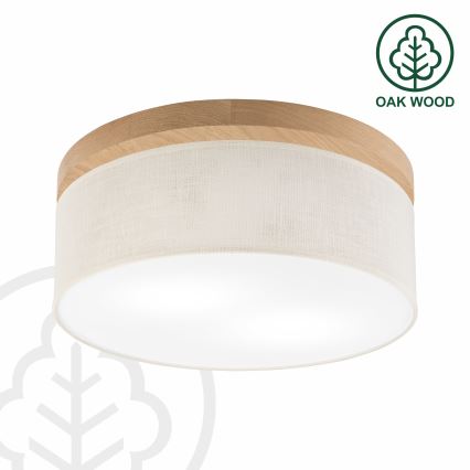 Brilagi - LED Deckenleuchte BELLADONNA 2xE27/15W/230V d 40 cm cremefarben/Eiche