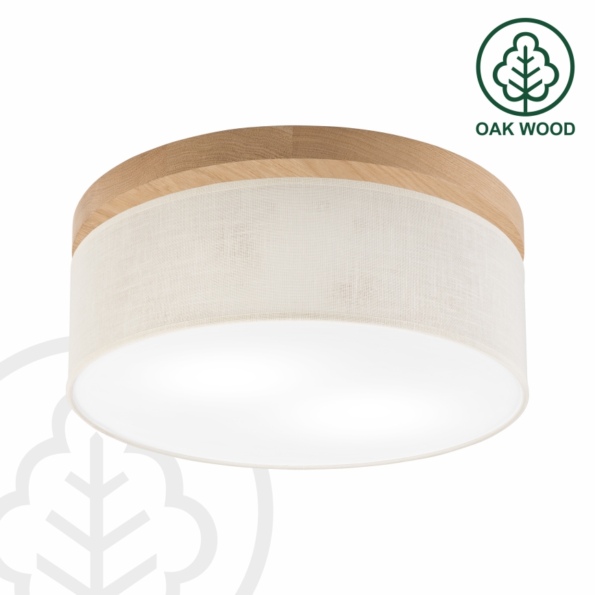Brilagi - LED Deckenleuchte BELLADONNA 2xE27/15W/230V d 40 cm cremefarben/Eiche