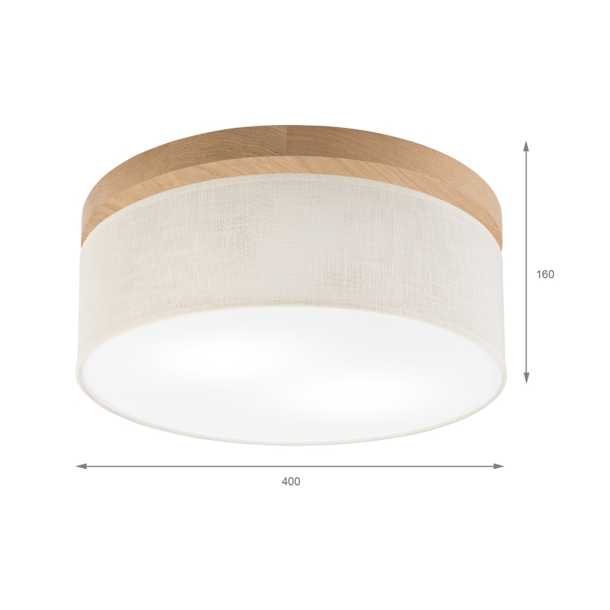 Brilagi - LED Deckenleuchte BELLADONNA 2xE27/15W/230V d 40 cm cremefarben/Eiche