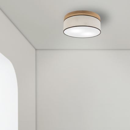 Brilagi - LED Deckenleuchte BELLADONNA 2xE27/15W/230V d 40 cm cremefarben/Eiche