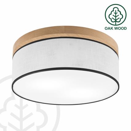 Brilagi - LED Deckenleuchte BELLADONNA 2xE27/15W/230V d 40 cm weiß/Eiche