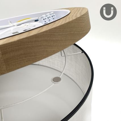 Brilagi - LED Deckenleuchte BELLADONNA 2xE27/15W/230V d 40 cm weiß/Eiche