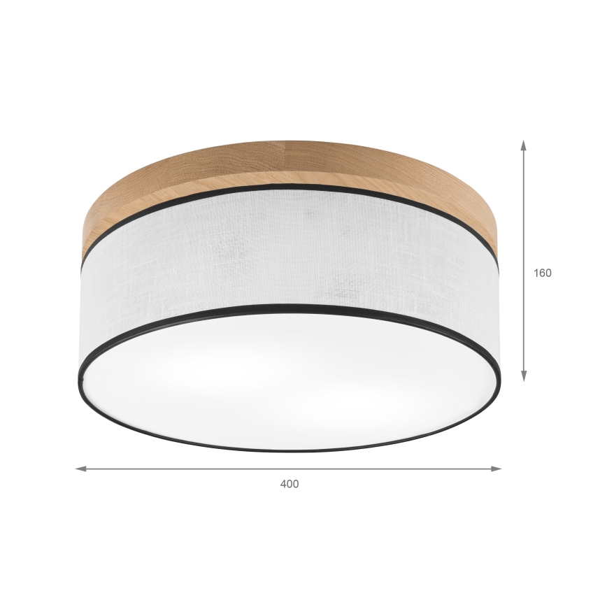 Brilagi - LED Deckenleuchte BELLADONNA 2xE27/15W/230V d 40 cm weiß/Eiche