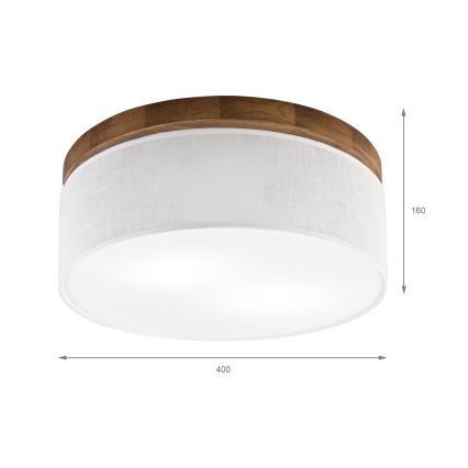 Brilagi - LED Deckenleuchte BELLADONNA 2xE27/15W/230V d 40 cm weiß/Eiche Kirsche