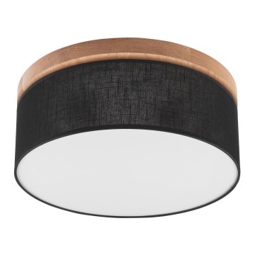 Brilagi - LED Deckenleuchte BELLADONNA 2xE27/15W/230V Ø 40 cm Schwarz/Eiche