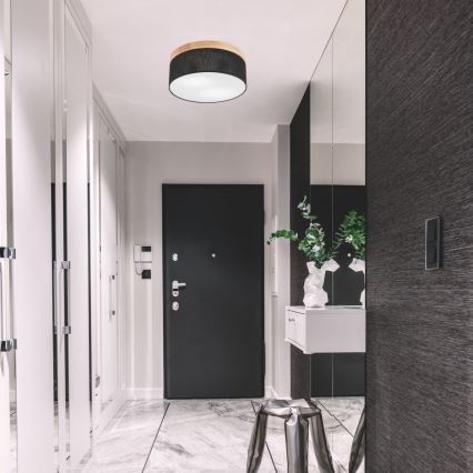 Brilagi - LED Deckenleuchte BELLADONNA 2xE27/15W/230V Ø 40 cm Schwarz/Kiefer