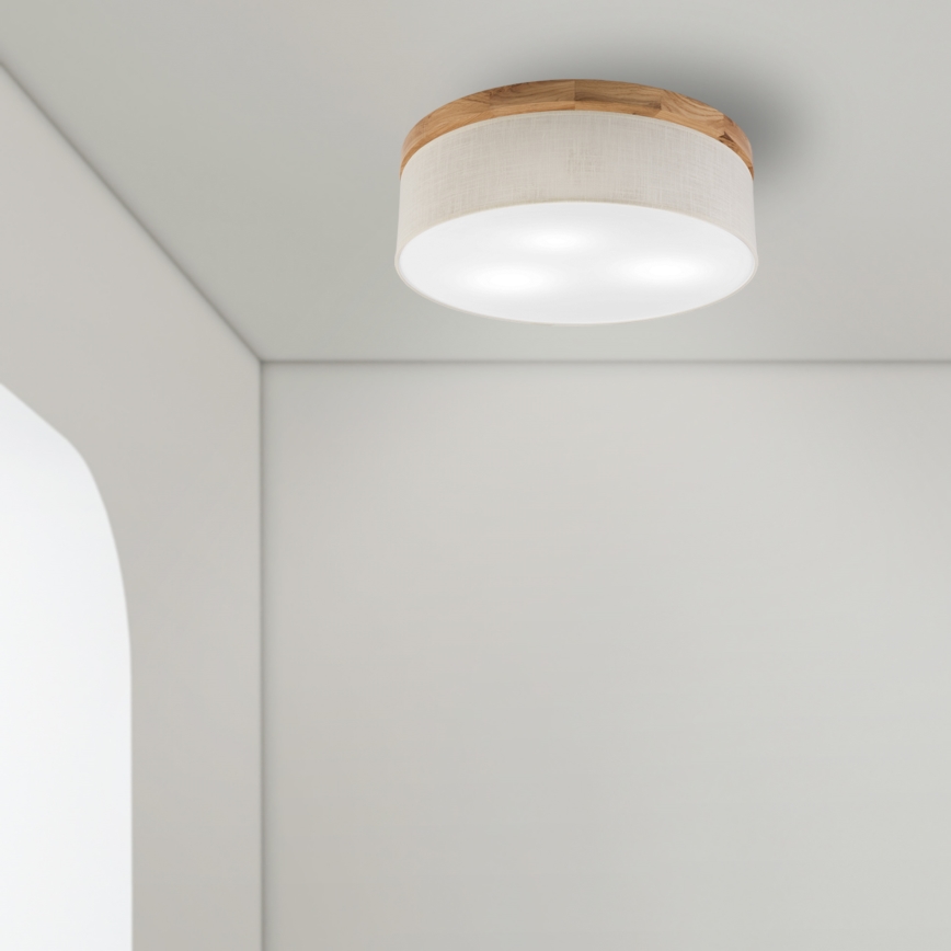 Brilagi - LED Deckenleuchte BELLADONNA 3xE27/15W/230V d 50 cm cremefarben/Eiche