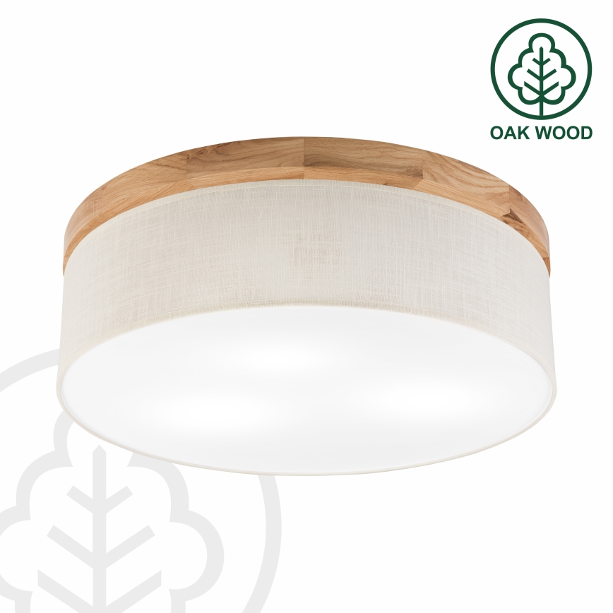 Brilagi - LED Deckenleuchte BELLADONNA 3xE27/15W/230V d 50 cm cremefarben/Eiche