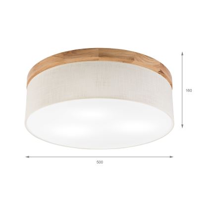 Brilagi - LED Deckenleuchte BELLADONNA 3xE27/15W/230V d 50 cm cremefarben/Eiche