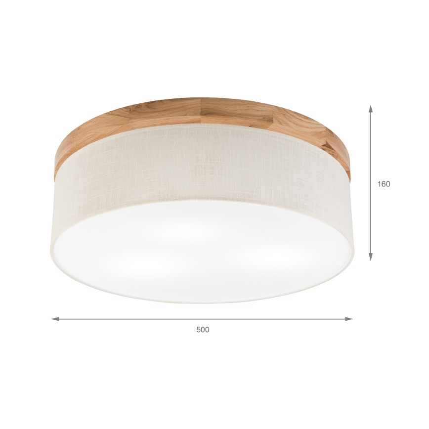 Brilagi - LED Deckenleuchte BELLADONNA 3xE27/15W/230V d 50 cm cremefarben/Eiche