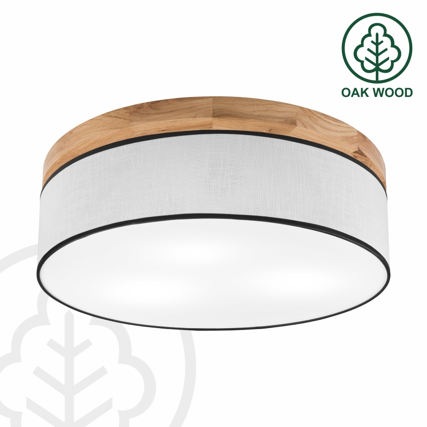 Brilagi - LED Deckenleuchte BELLADONNA 3xE27/15W/230V d 50 cm weiß/Eiche