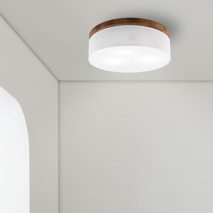 Brilagi - LED Deckenleuchte BELLADONNA 3xE27/15W/230V d 50 cm weiß/Eiche Kirsche
