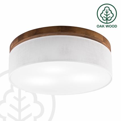 Brilagi - LED Deckenleuchte BELLADONNA 3xE27/15W/230V d 50 cm weiß/Eiche Kirsche