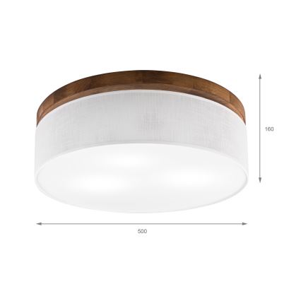 Brilagi - LED Deckenleuchte BELLADONNA 3xE27/15W/230V d 50 cm weiß/Eiche Kirsche