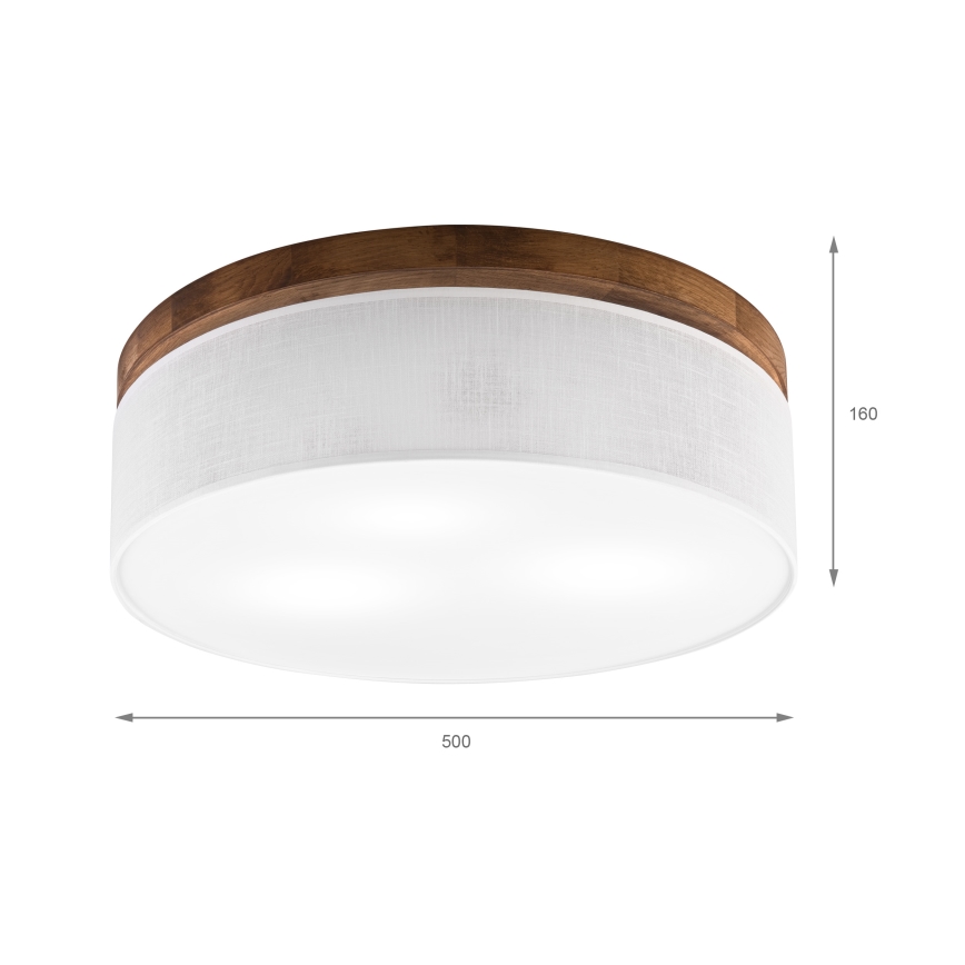 Brilagi - LED Deckenleuchte BELLADONNA 3xE27/15W/230V d 50 cm weiß/Eiche Kirsche