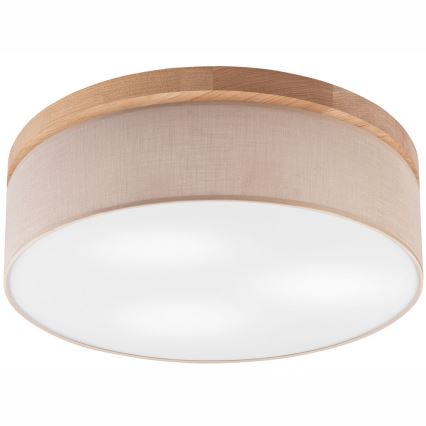 Brilagi - LED Deckenleuchte BELLADONNA 3xE27/15W/230V Ø 50 cm beige/Eiche