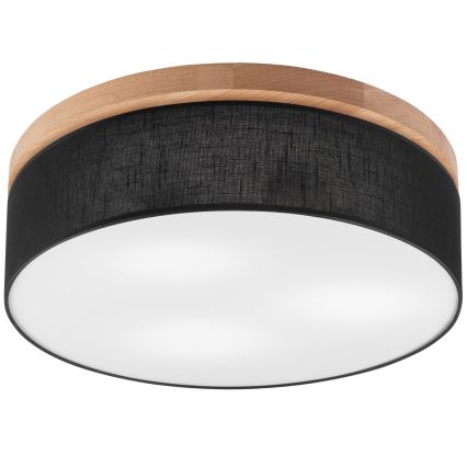 Brilagi - LED Deckenleuchte BELLADONNA 3xE27/15W/230V Ø 50 cm Schwarz/Eiche