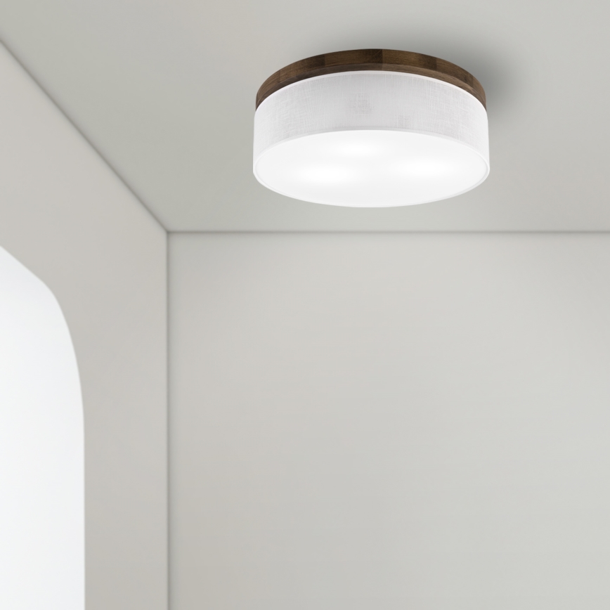 Brilagi - LED Deckenleuchte BELLADONNA 3xE27/15W/230V Ø 50 cm Weiß/Eiche Nussbaum