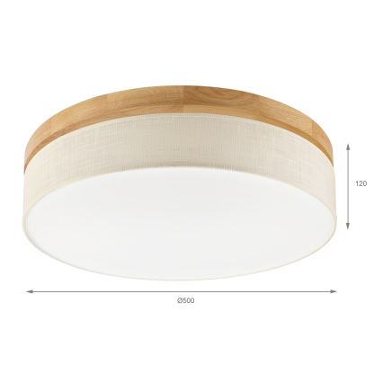 Brilagi - LED Deckenleuchte BELLADONNA LED/36W/230V Ø 50 cm creme/eiche