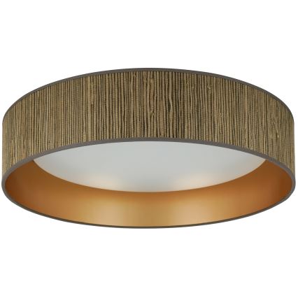 Brilagi - LED Deckenleuchte BOSTON ROLLER LED/24W/230V Ø 45 cm Stroh Braun/Gold