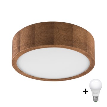 Brilagi - LED Deckenleuchte CARVALHO 1xE27/60W/230V Eiche-Kirsche Ø 27 cm