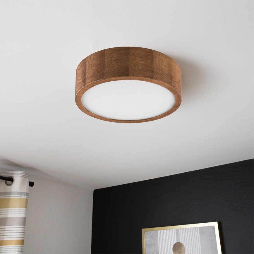 Brilagi - LED Deckenleuchte CARVALHO 1xE27/60W/230V Eiche-Kirsche Ø 27 cm