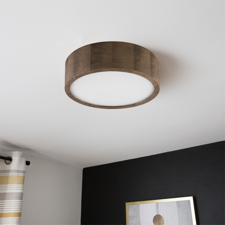 Brilagi - LED Deckenleuchte CARVALHO 1xE27/60W/230V Eiche Nussbaum Ø 27 cm