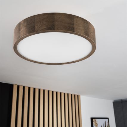 Brilagi - LED Deckenleuchte CARVALHO 2xE27/60W/230V Eiche Nussbaum Ø 37 cm