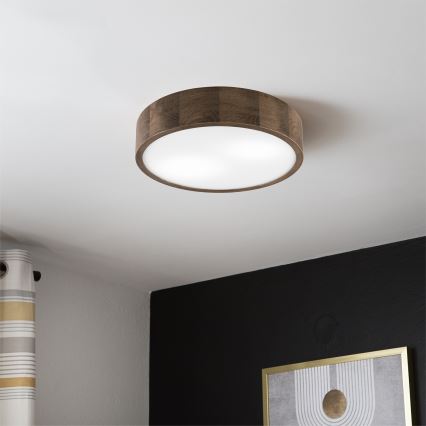 Brilagi - LED Deckenleuchte CARVALHO 2xE27/60W/230V Eiche Nussbaum Ø 37 cm