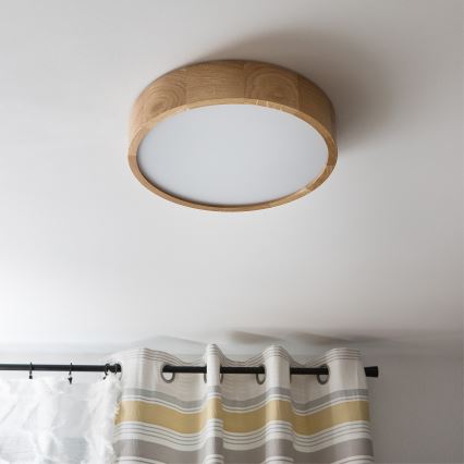 Brilagi - LED Deckenleuchte CARVALHO 2xE27/60W/230V Eiche Ø 37,5 cm