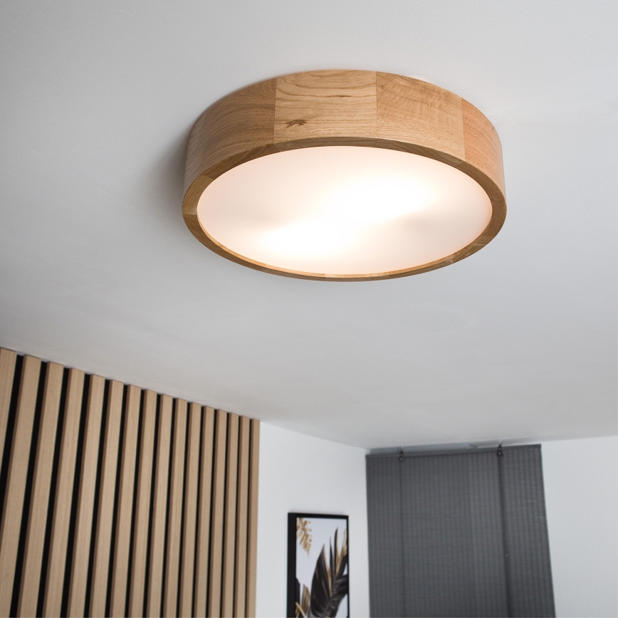 Brilagi - LED Deckenleuchte CARVALHO 2xE27/60W/230V Eiche Ø 37,5 cm