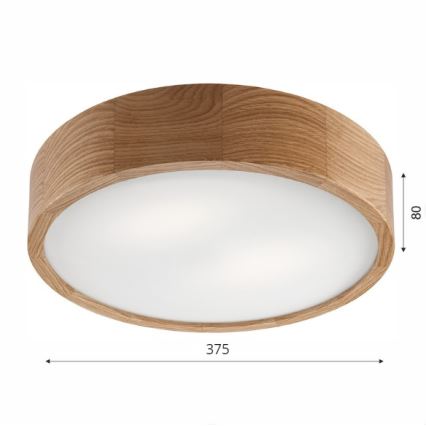 Brilagi - LED Deckenleuchte CARVALHO 2xE27/60W/230V Eiche Ø 37,5 cm