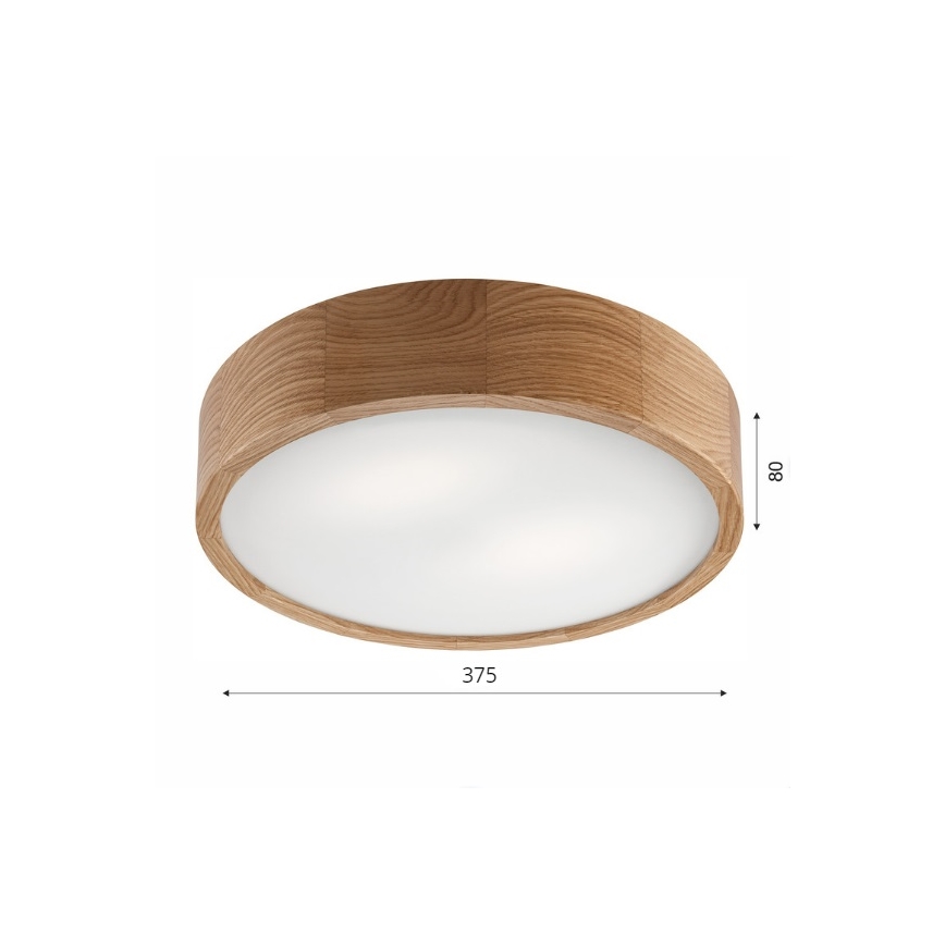 Brilagi - LED Deckenleuchte CARVALHO 2xE27/60W/230V Eiche Ø 37,5 cm