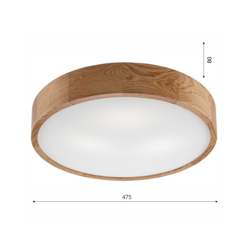 Brilagi - LED Deckenleuchte CARVALHO 3xE27/60W/230V Eiche Ø 47,5 cm