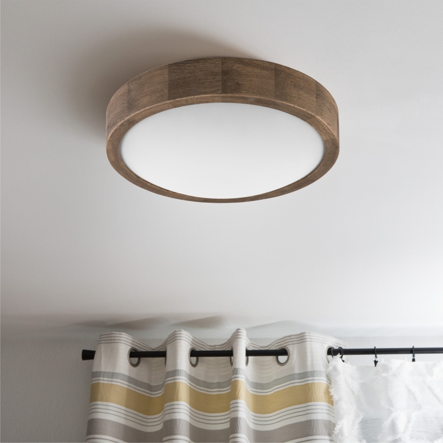 Brilagi - LED Deckenleuchte CARVALHO SLIM 1xE27/60W/230V Eiche Nussbaum Ø 27 cm