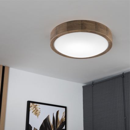 Brilagi - LED Deckenleuchte CARVALHO SLIM 1xE27/60W/230V Eiche Nussbaum Ø 27 cm